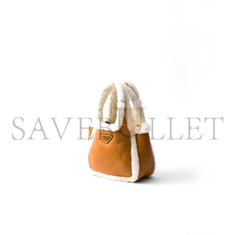 Pra*a shearling mini handbag 1ba349 (18*15.5*10cm)